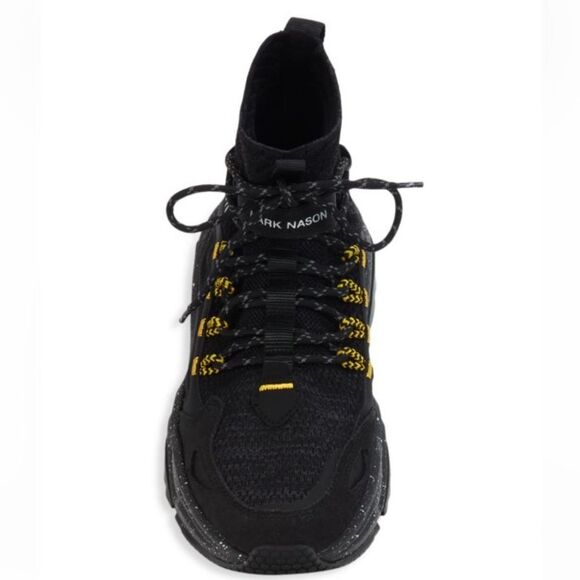 Skechers Black + Yellow Mark Nason High-Top Knit Sock Sneakers - Picture 6 of 10